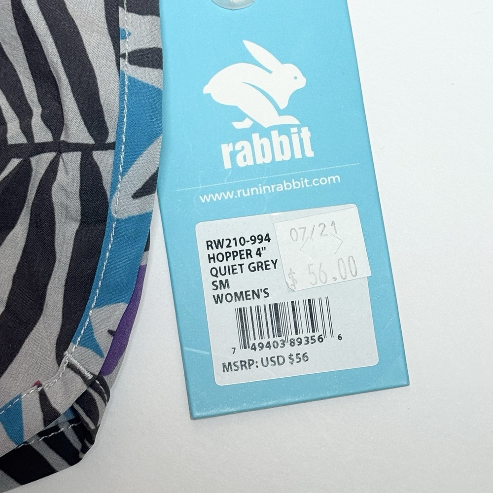 Rabbit Running Shorts Womens Small Hopper 4" Lined Colorful Lightweight Stretch - Picture 3 of 10